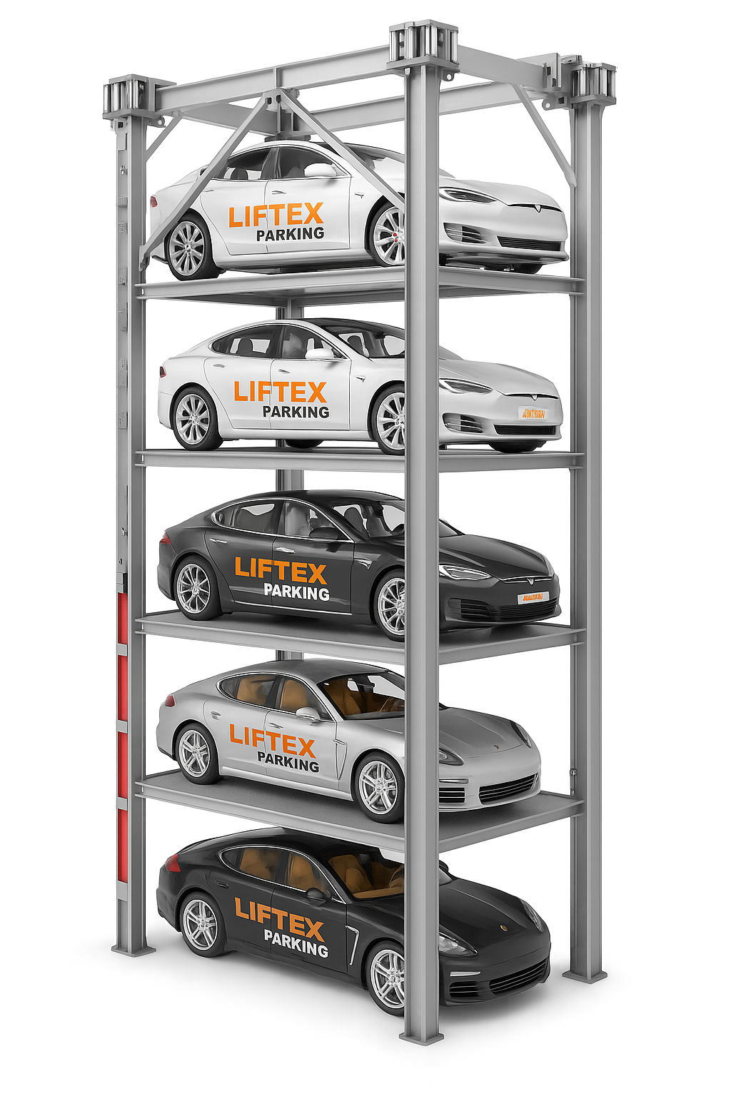 Super High Vertical Quintuple Car Stacker