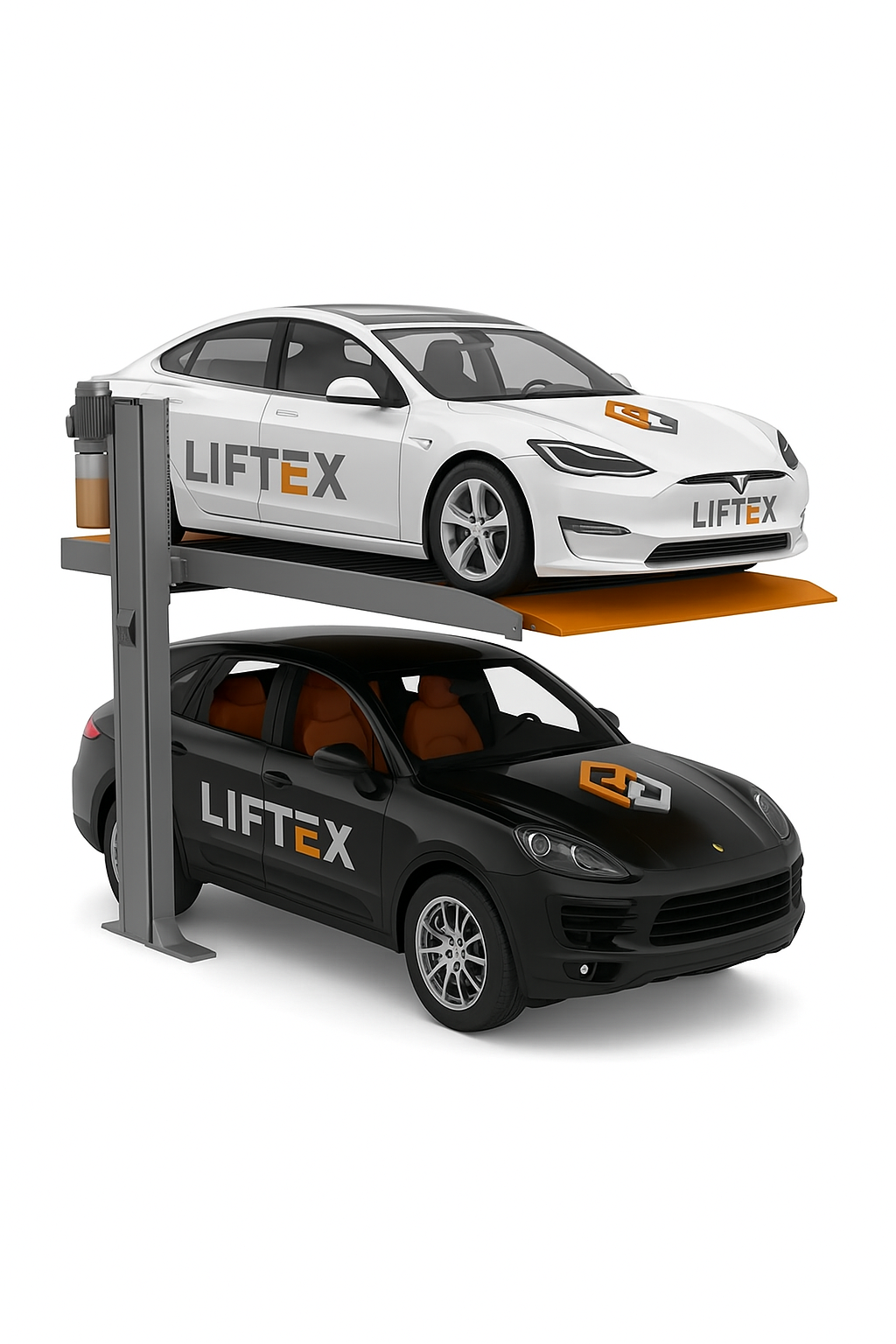 2 Post Hydraulic Parking Lift – Compact Car Stacker System | Liftex Parking