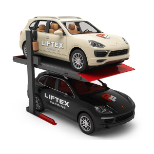 is the strongest two post simple parking lift, offering 3200kg capacity to stack SUV, van, MPV, pickup, etc. 2 parking spaces are offered on one existing space, suitable for permanent parking, valet parking, car storage, or other places with attendant. Operation can be easily made by a key switch panel on control arm. The feature of post sharing allows more installations in limited space. -Lifting capacity 3200kg -Car height on ground up to 2050mm. -Platform width up to 2500mm. -Double hydraulic cylinders, direct drive -Synchronization chain keeps platform level under all conditions -Mechanical anti-falling locks enable multiple stopping heights. -Electric lock release provides easier operation. -24v control voltage avoids electric shock -Galvanized platform, high-heel friendly -Bolts & nuts passing 48hrs Salt Spray Test. -Akzo Nobel powder coating provides long lasting surficial protection Specifications Model Hydro-Park 1132 Lifting capacity 3200kg/7000lbs Lifting height 2100mm/83" Usable platform width 2100mm/83" Power pack 2.2kw hydraulic pump Available voltage of power supply 110V-480V, 1/3 Phase, 50/60Hz Operation mode Key switch Operation voltage 24V Safety lock Dynamic anti-falling lock Lock release Electric auto release Rising / descending time