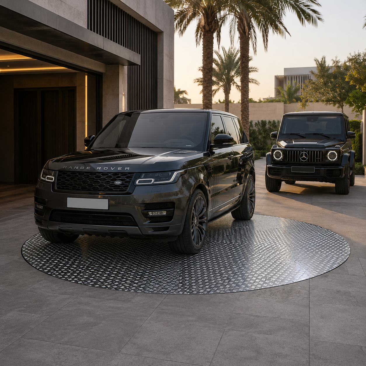 Range Rover and Mercedes G-Class Turntable UAE