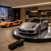 Porsche and McLaren Garage Turntable Dubai