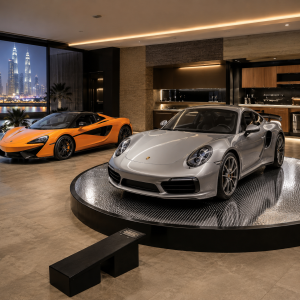 Porsche and McLaren Garage Turntable Dubai